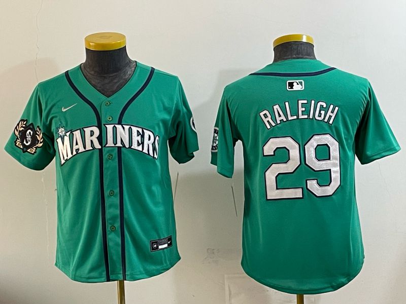 Youth Seattle Mariners #29 Raleigh Green Game 2026 Nike MLB Jersey style 06